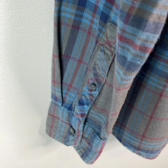 ELEMENT Mens Blue Plaid Brushed Cotton Button Down Shirt Gorpcore Long Sleeves M - Picture 6 of 12